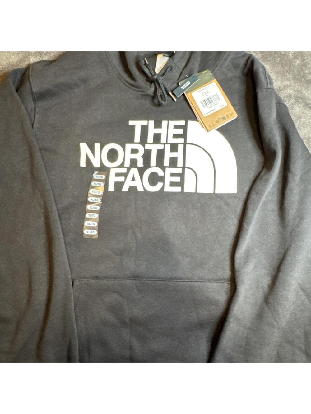 The North Face Graphic Logo Hooded Fleece Pullover Sweatshirt Black XL